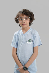 Light Blue Button Down T Shirt